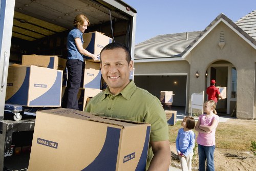Eco-friendly moving truck in action